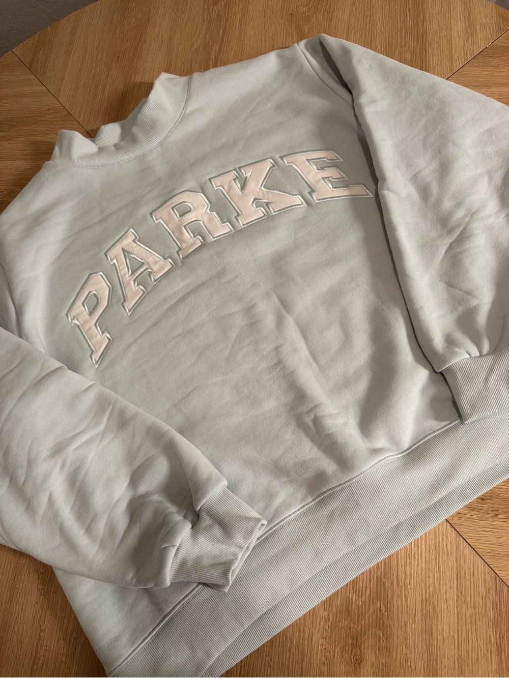 Parker Pale Blue Embroidered Crewneck Sweater